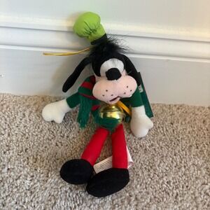Disney Goofy Holiday Hanging Ornament Fabric Plush Vintage‎ Sleigh Bells w Tags